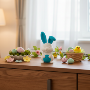 Osterhase in 5 Farben – bunte Osterhasen Deko Figuren