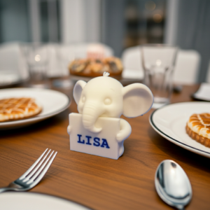 Personalisierte Tischkarte Elefant 9 cm