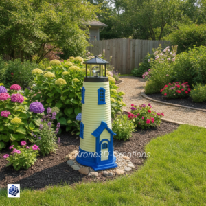 Leuchtturm 42 cm mit Solar-LED – Maritime Gartendeko