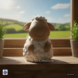 Schaf Figur 21 cm – Niedliche 3D-Druck Garten Deko